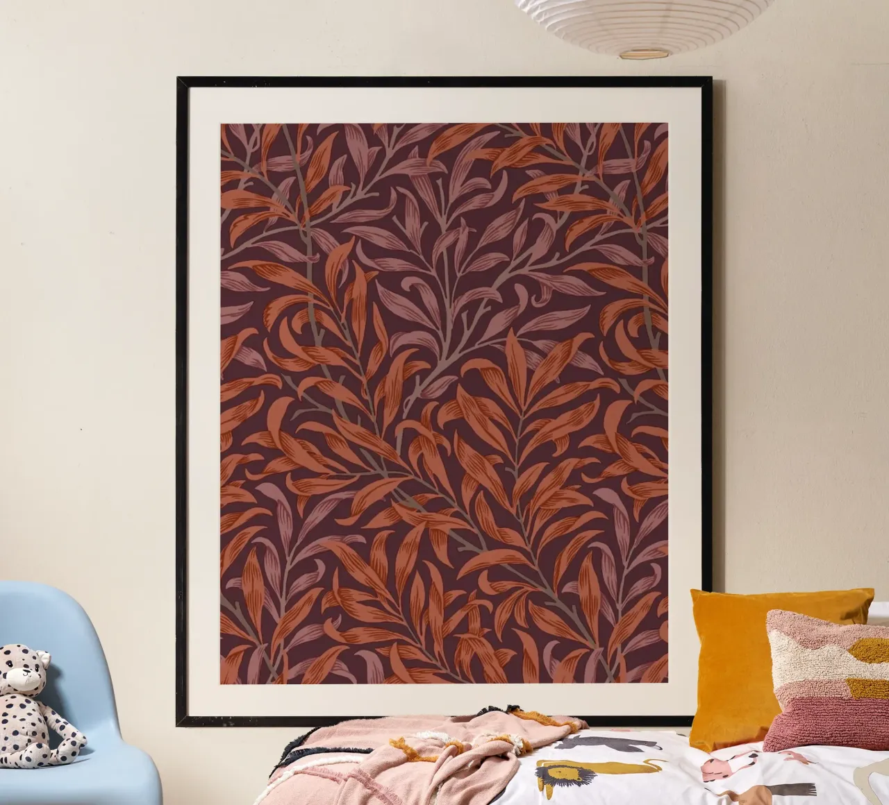 William Morris Willow Bough, stampa botanica d'epoca poster con telaio in legno da ArtHaus