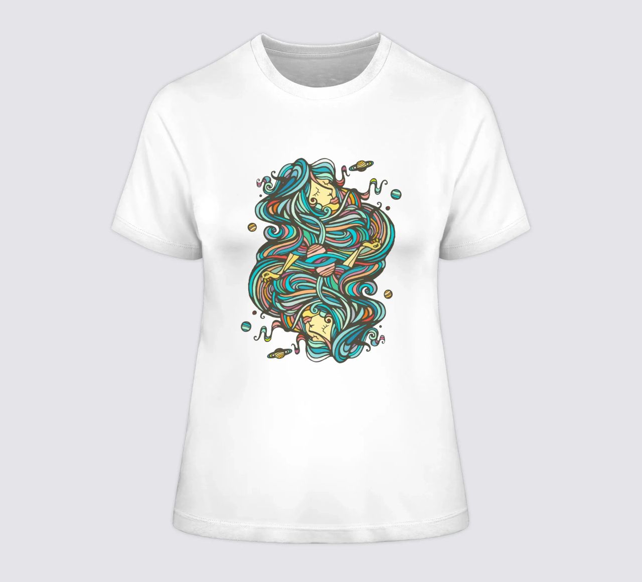 Planets women's fitted t-shirt by Ninhol