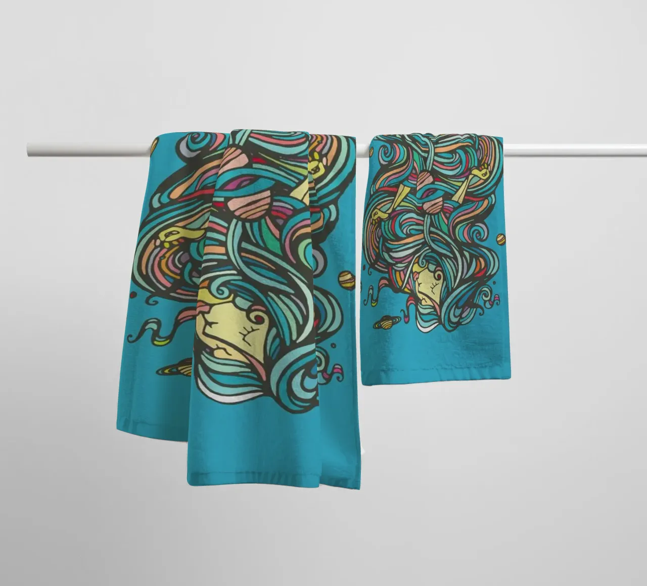Planets towel by Ninhol