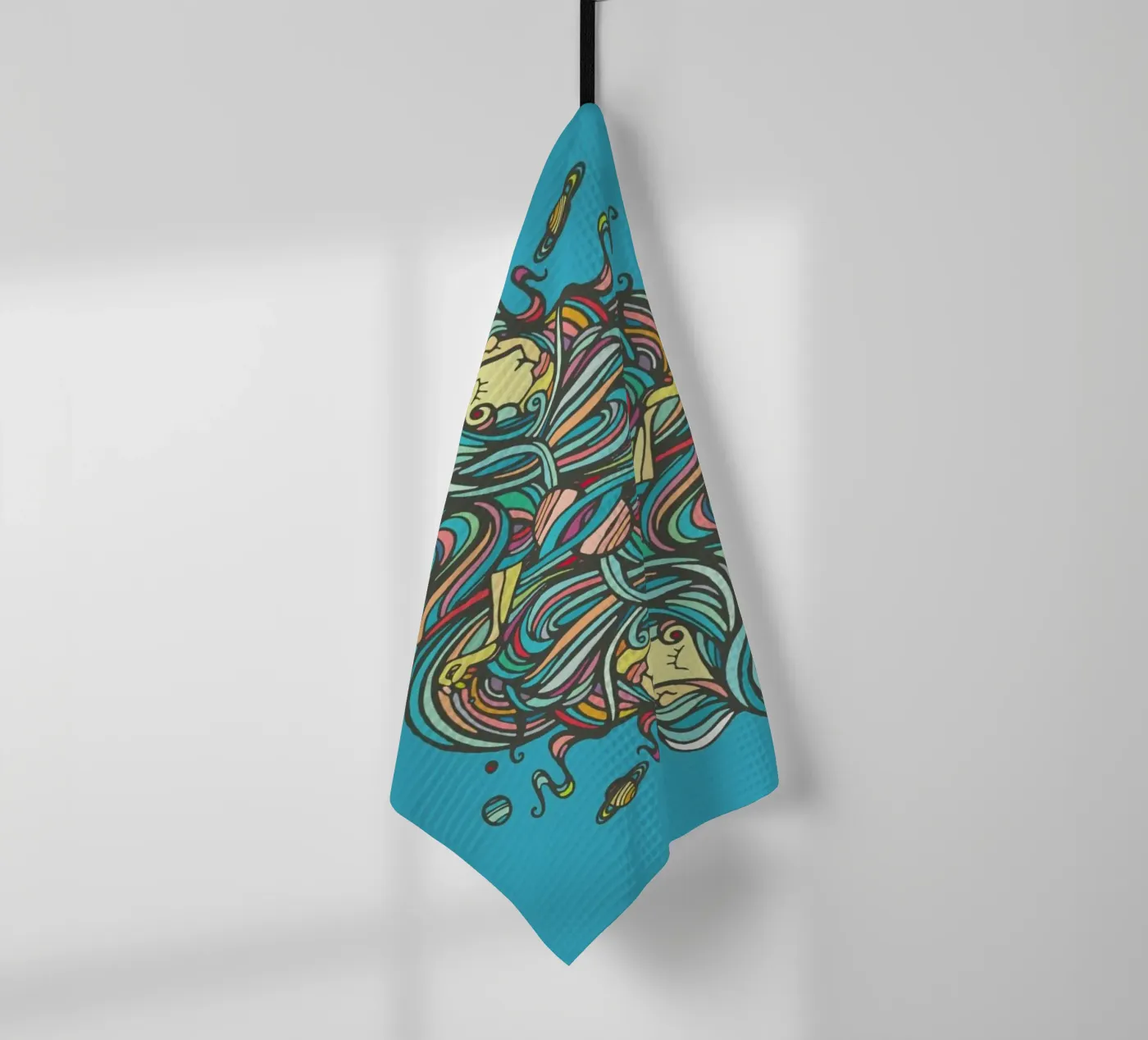 Planets tea towel by Ninhol