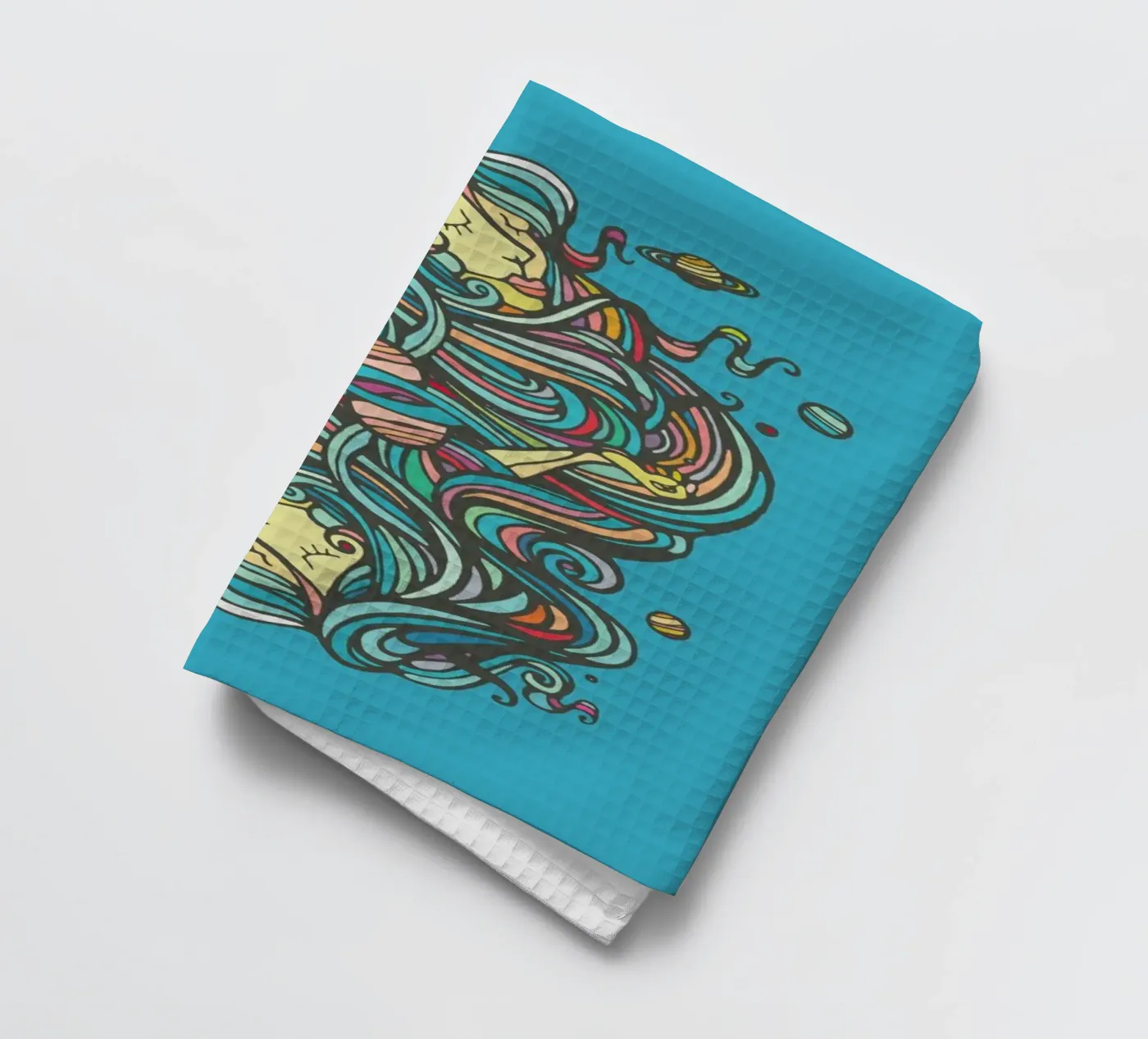 Planets tea towel by Ninhol