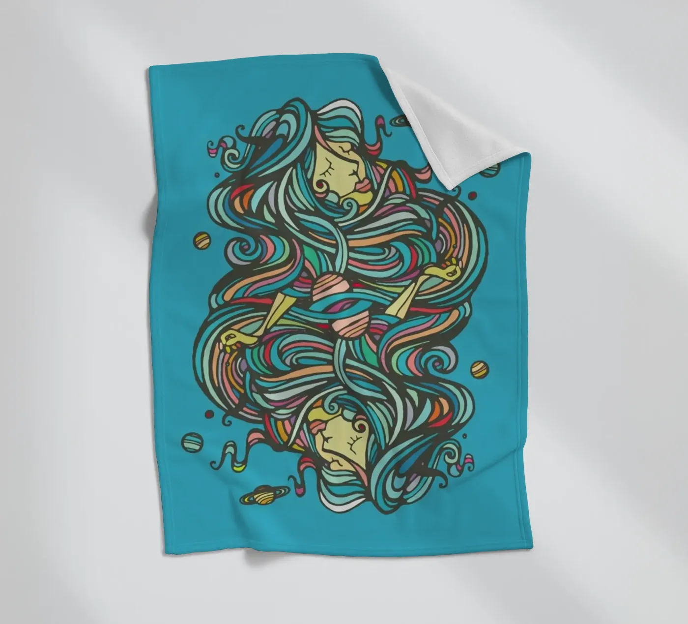 Planets fleecedeken van Ninhol