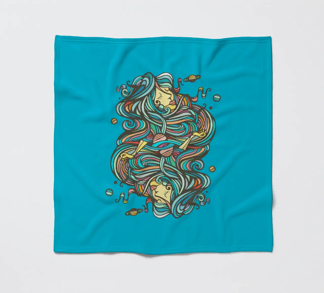 Planets fleecedeken van Ninhol