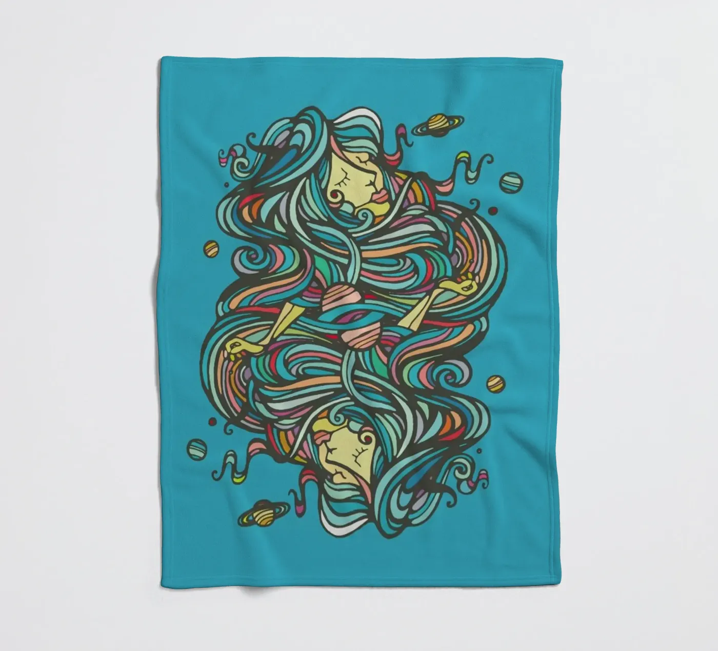 Planets fleecedeken van Ninhol