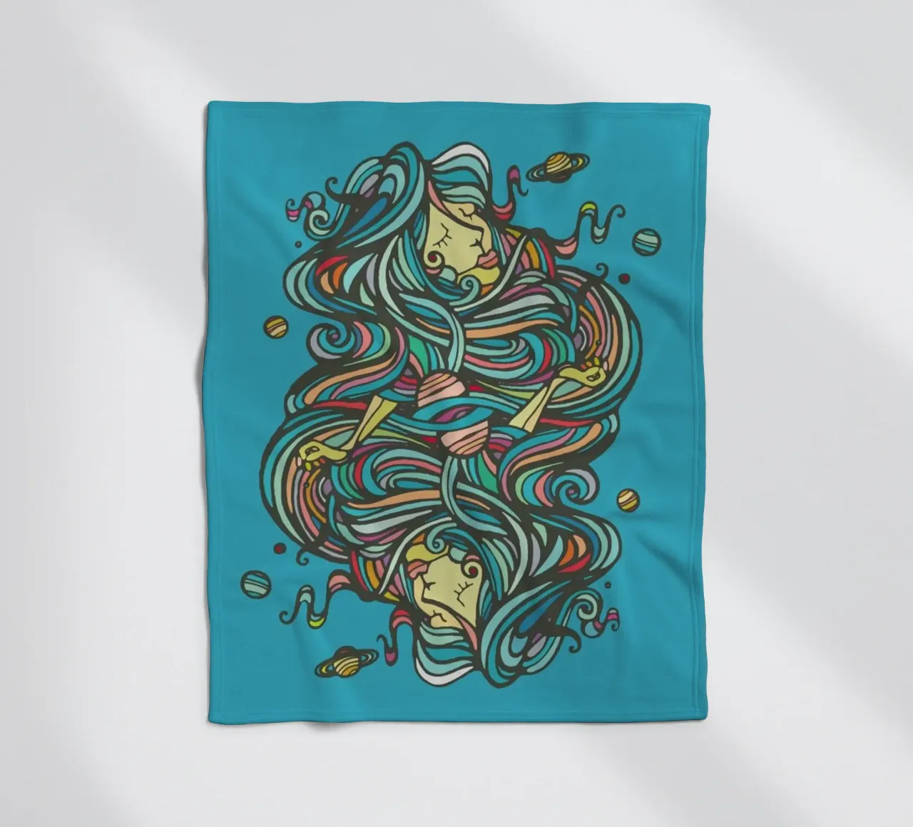 Planets fleecedeken van Ninhol