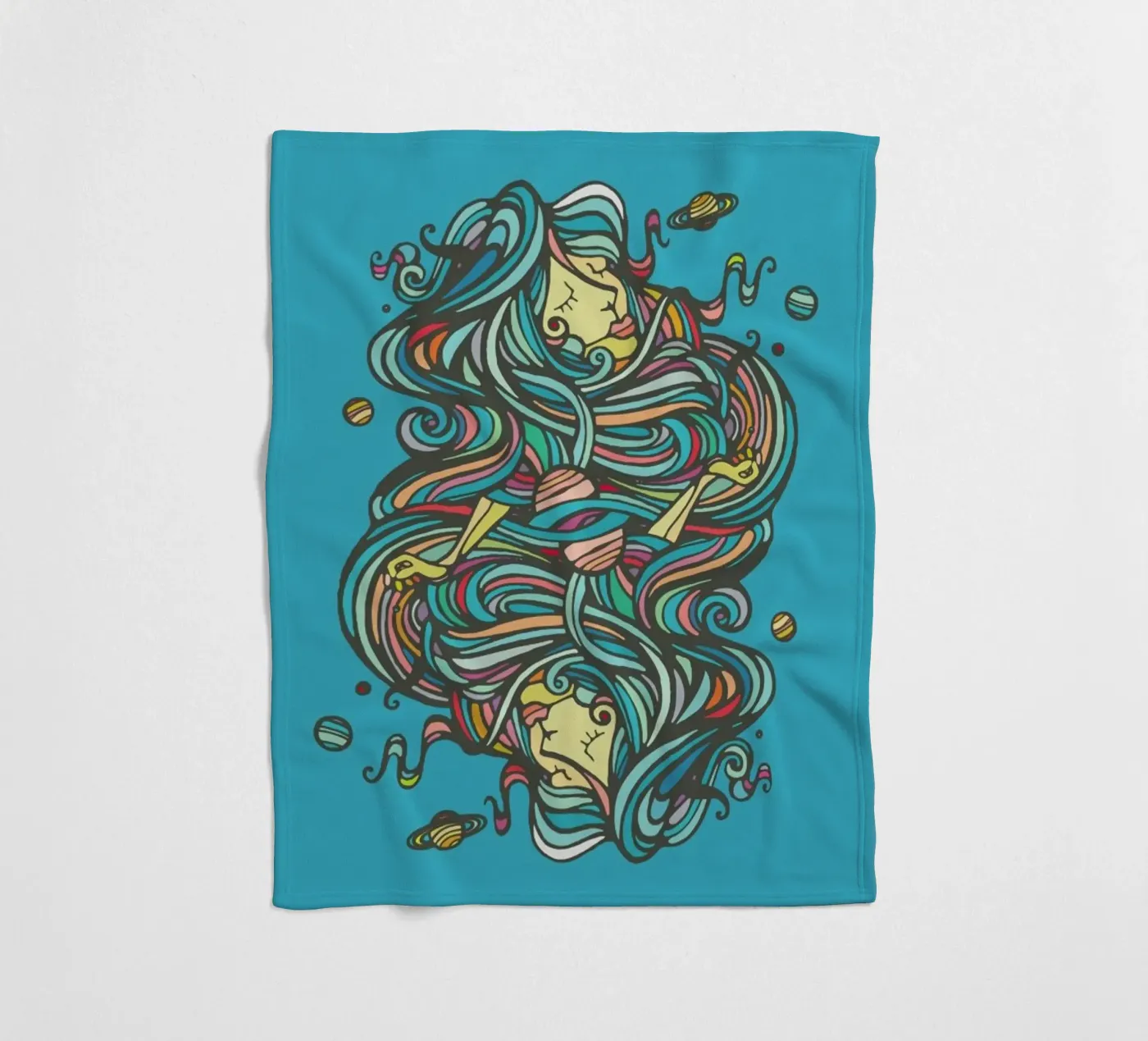 Planets fleecedeken van Ninhol