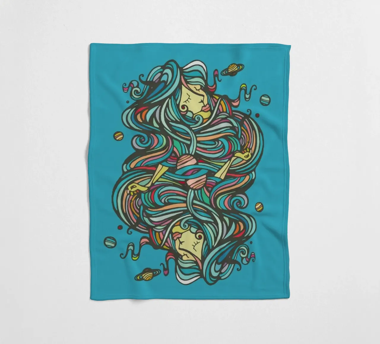 Planets fleecedeken van Ninhol