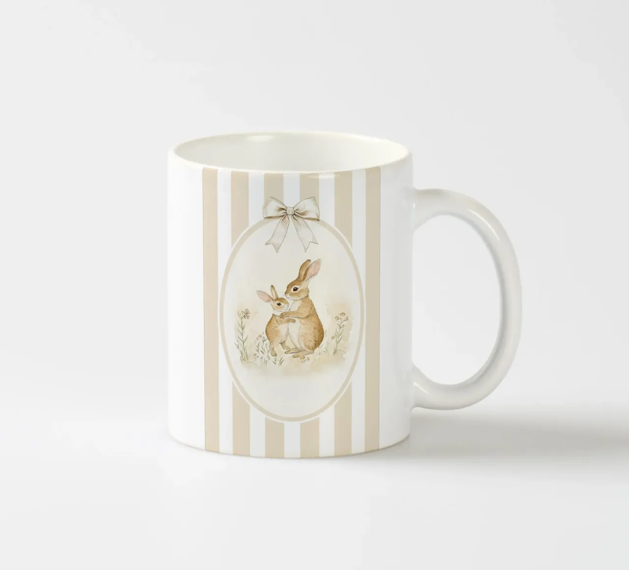 Due coniglietti che si abbracciano tazza in ceramica da Jungle Joy Art