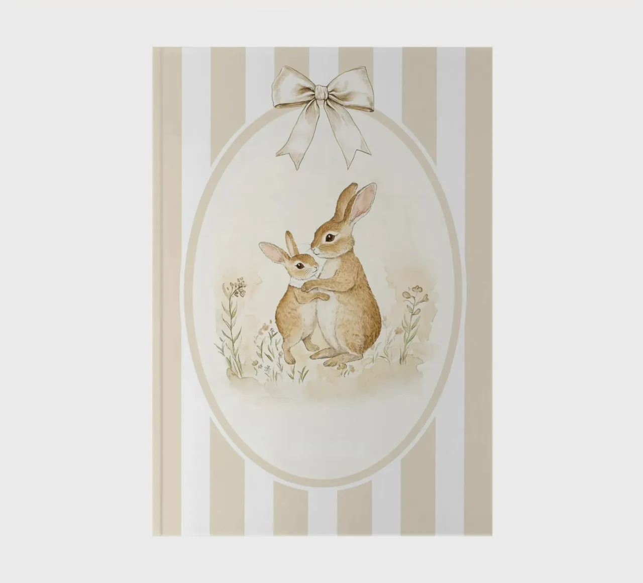 Two Bunnies Embracing notebook by Jungle Joy Art