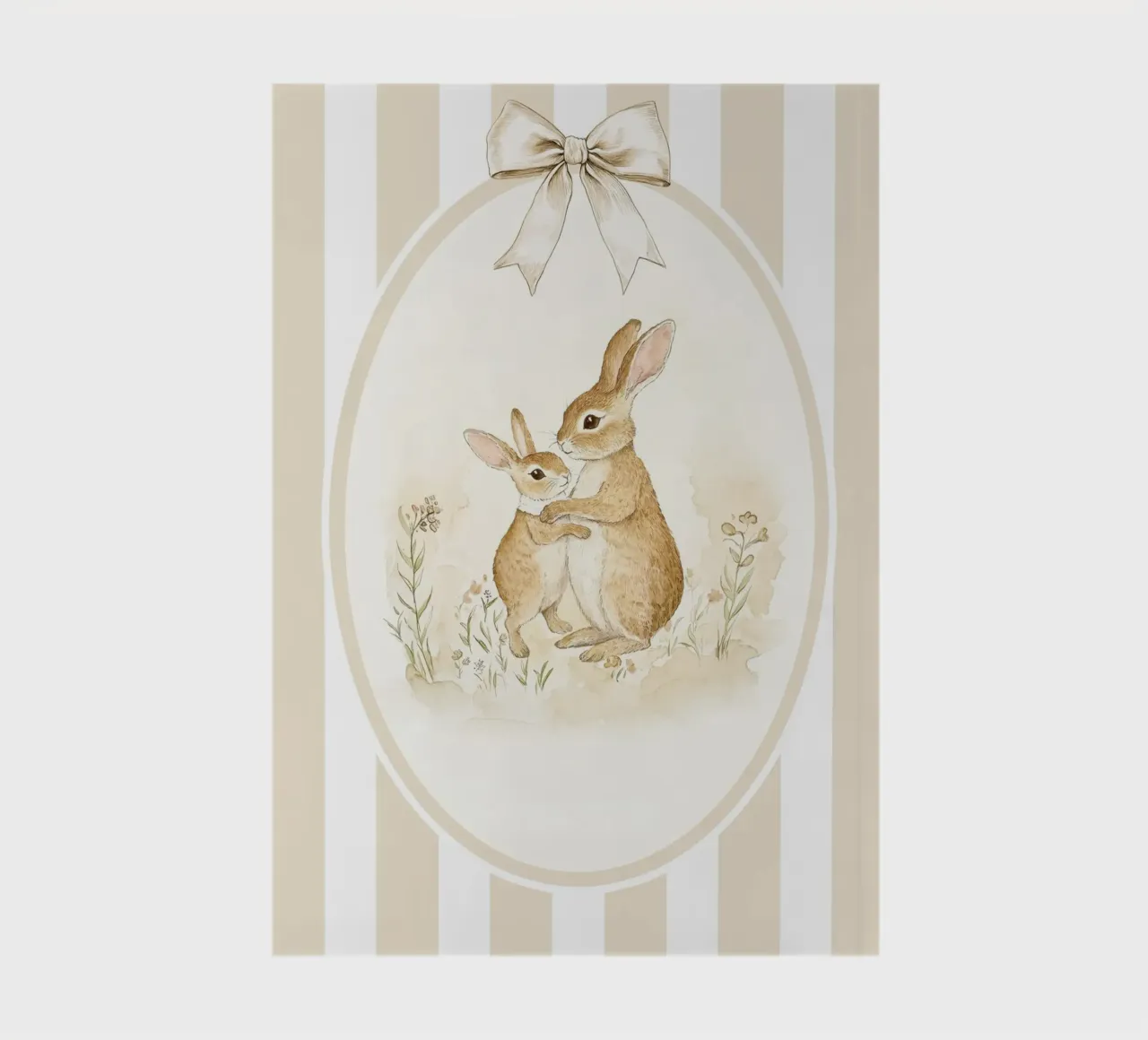 Two Bunnies Embracing notebook by Jungle Joy Art