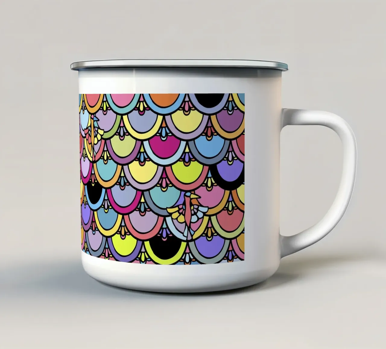 Skin Birds tazza in smalto da Ninhol