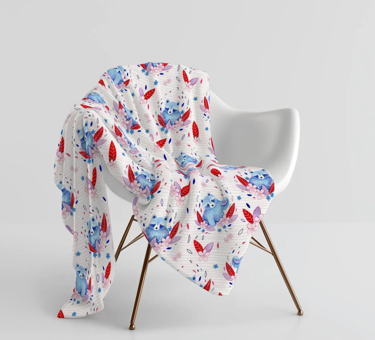 Fantom Fifi Art - Waschbären Muster coperta in pile da The Artcircle