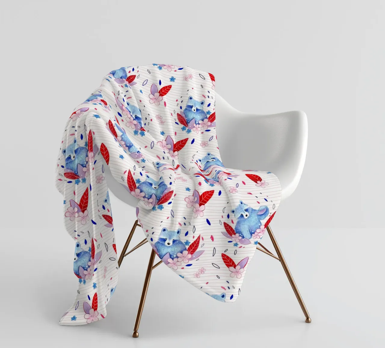 Fantom Fifi Art - Waschbären Muster coperta in pile da The Artcircle