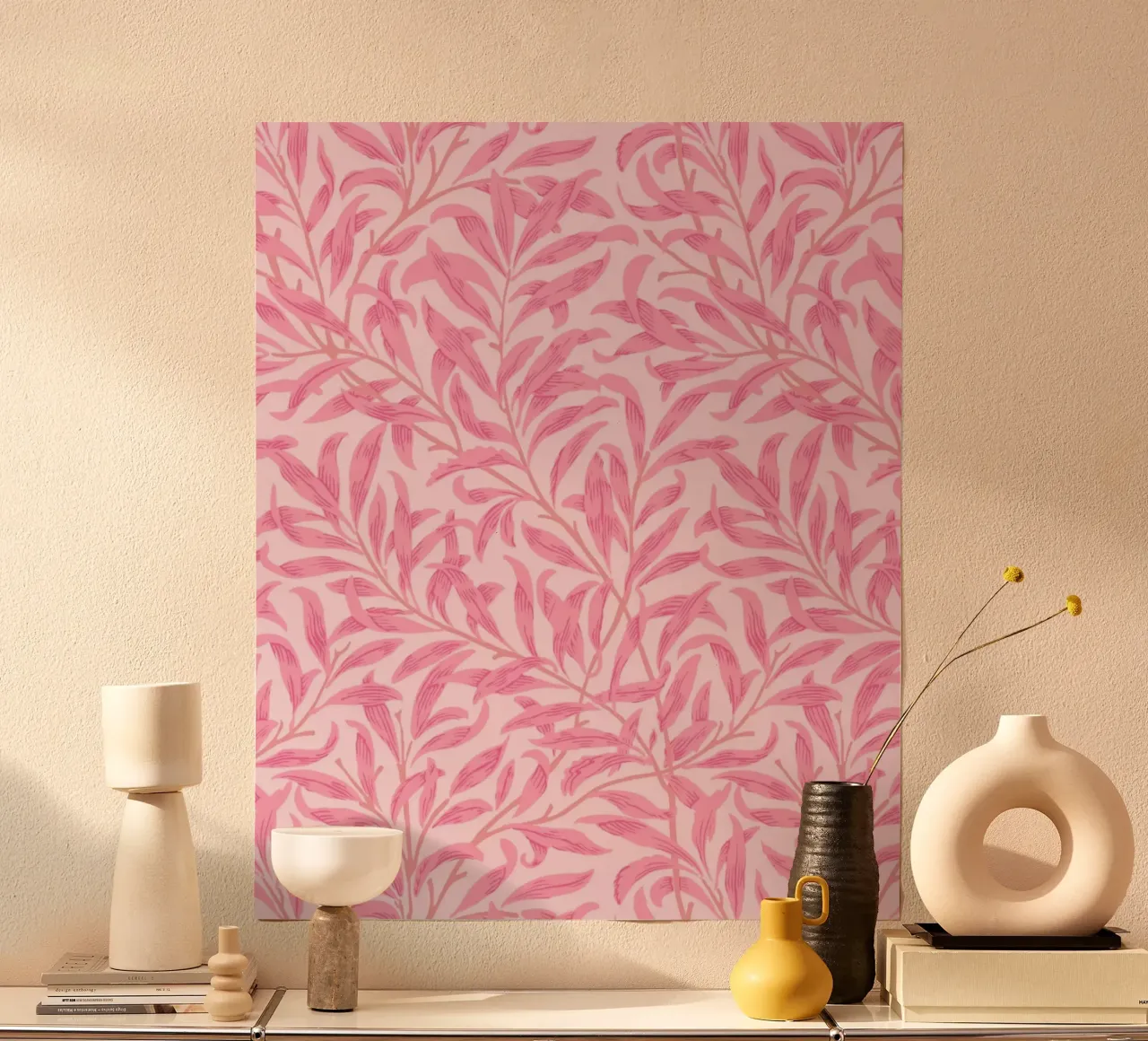 William Morris Willow Bough Pink Print, Botanical Art hahnemühle by ArtHaus