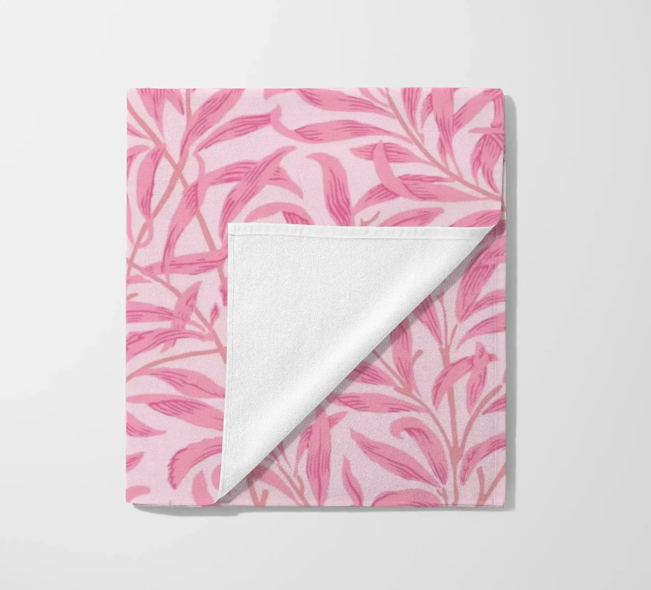 William Morris Willow Bough Pink Print, Botanical Art beach towel by ArtHaus