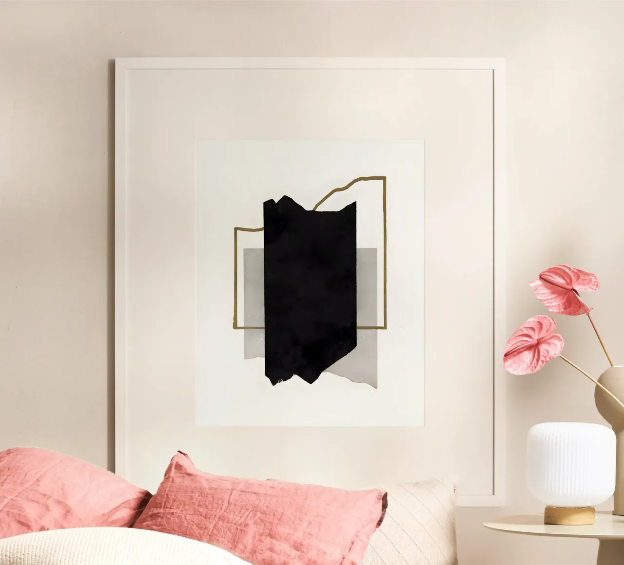 Black Block poster with wooden frame by Kunst und Kontrast
