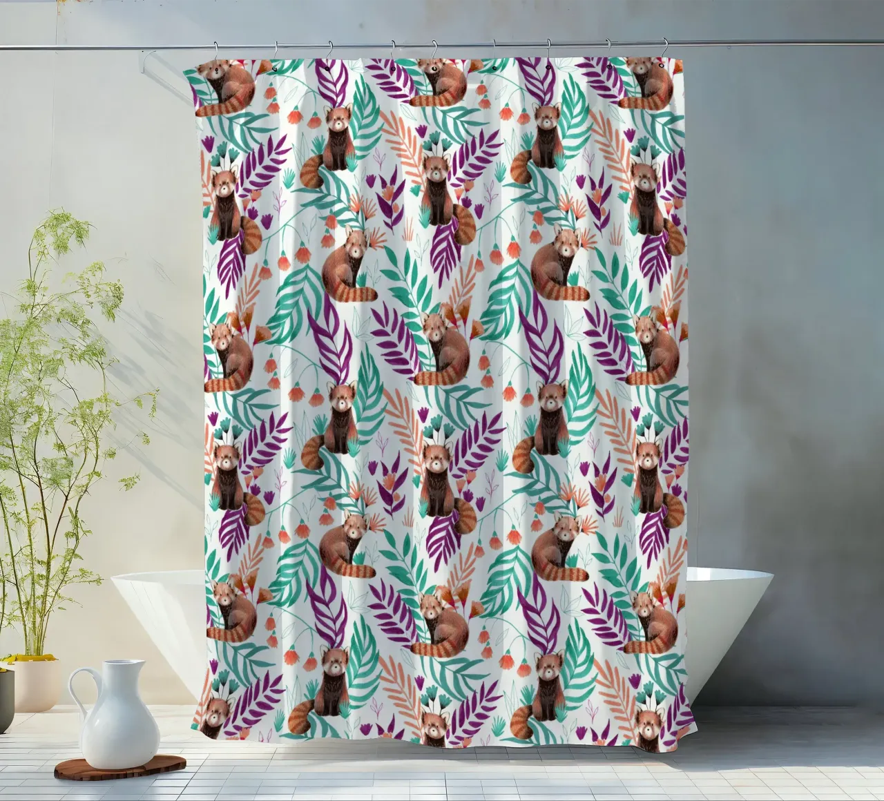 Fantom Fifi Art - Roter Panda tenda da doccia da The Artcircle