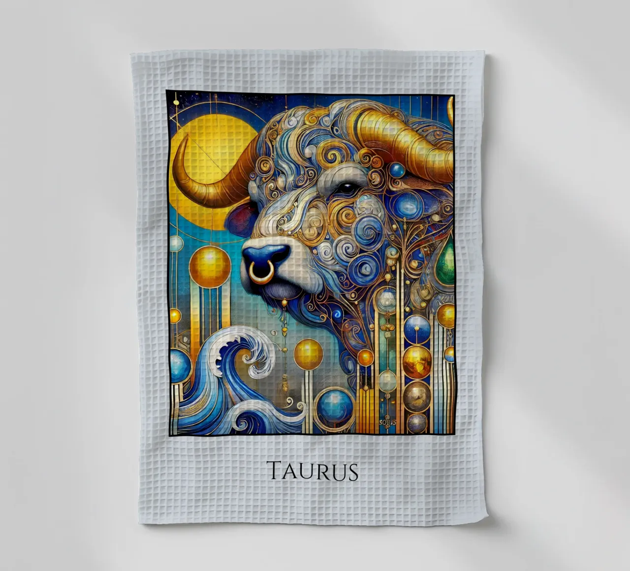 Signe du zodiaque Taureau torchon de Art-Nouveau-Dsg