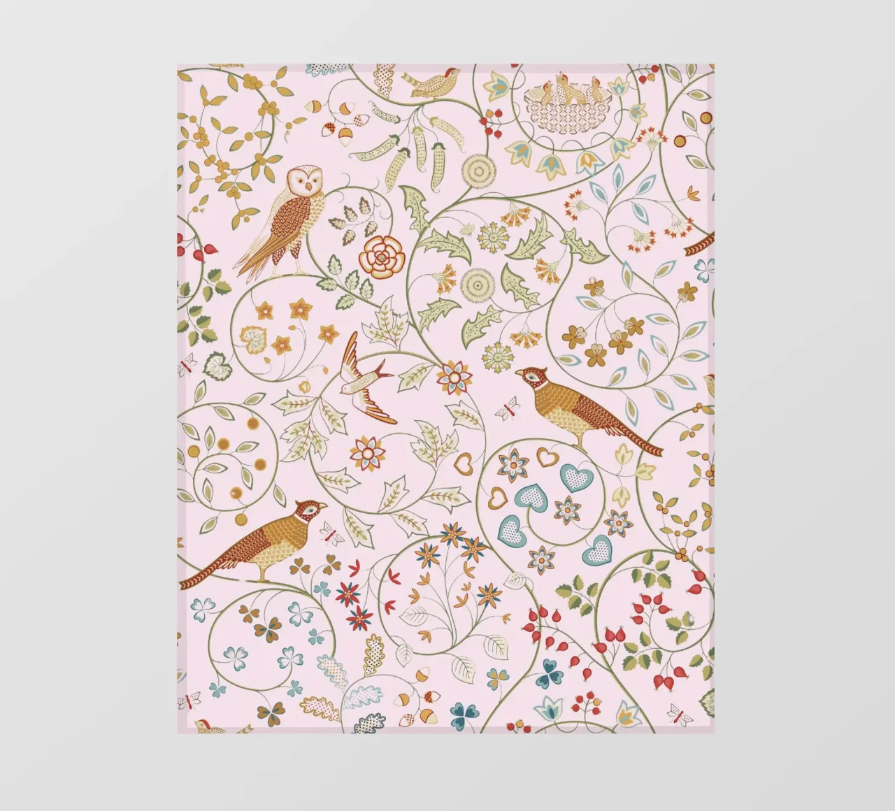 William Morris Bird & Owl Vintage Print, Flower Pattern (motif de fleurs) bâche pvc de ArtHaus