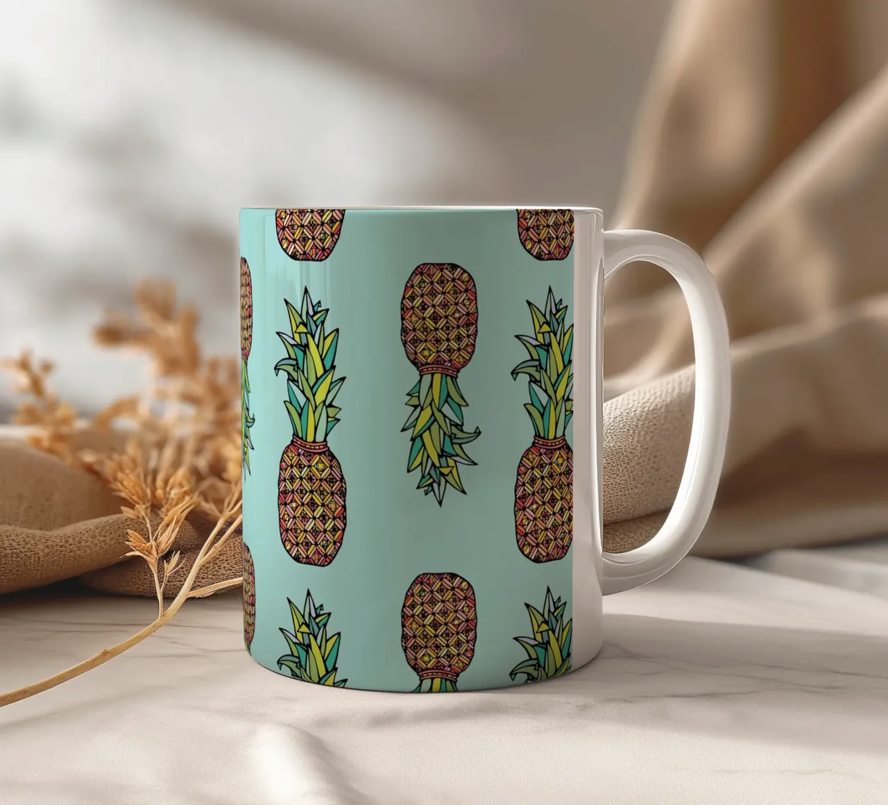 Golden Pineapple tazza in ceramica da Ninhol