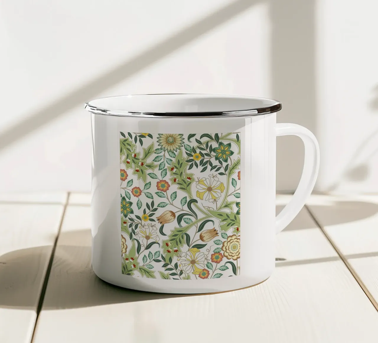 William Morris Botanische Print emaille mok van ArtHaus