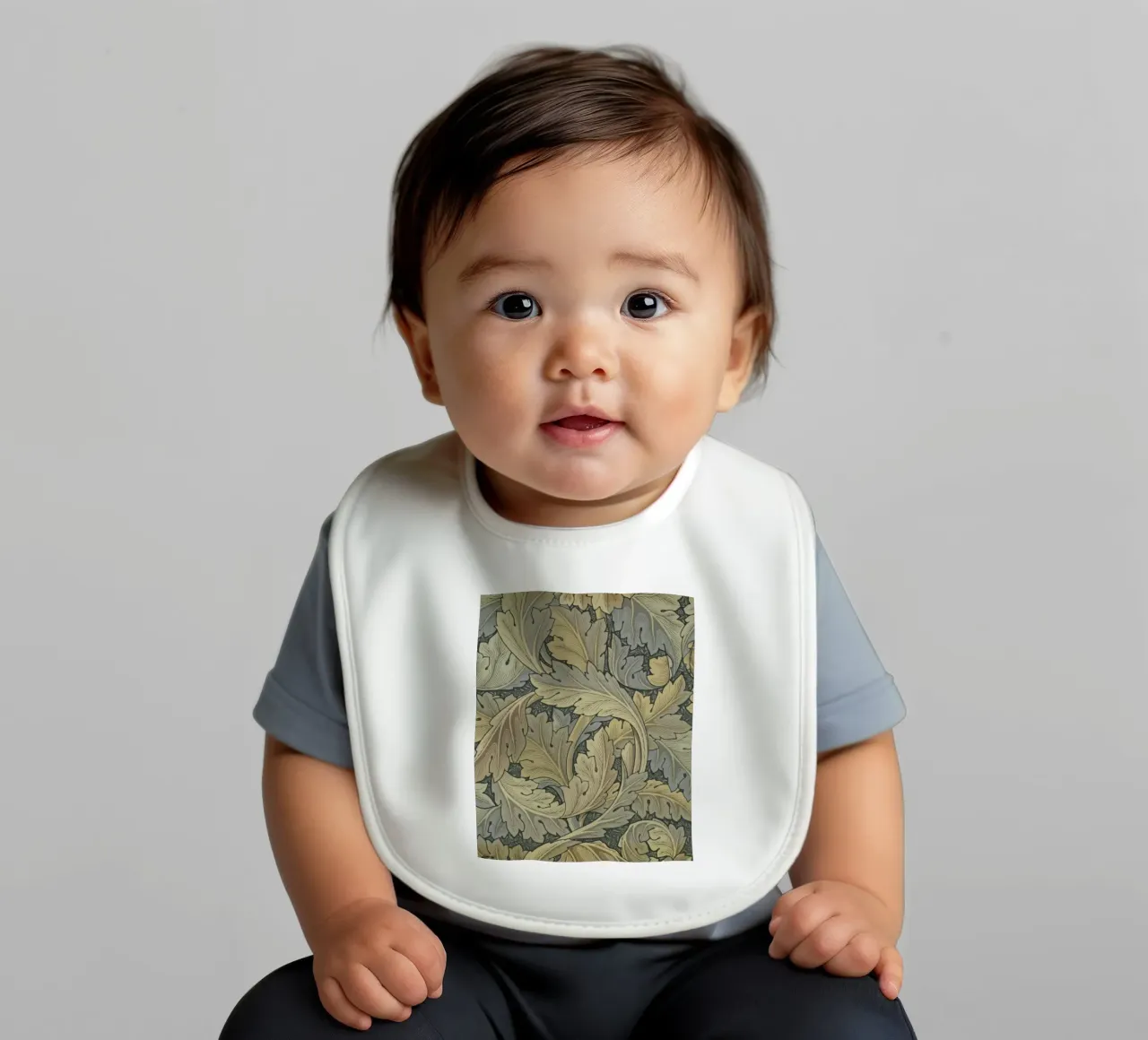 William Morris Print, Vintage Pattern, Botanical Print baby bib by ArtHaus