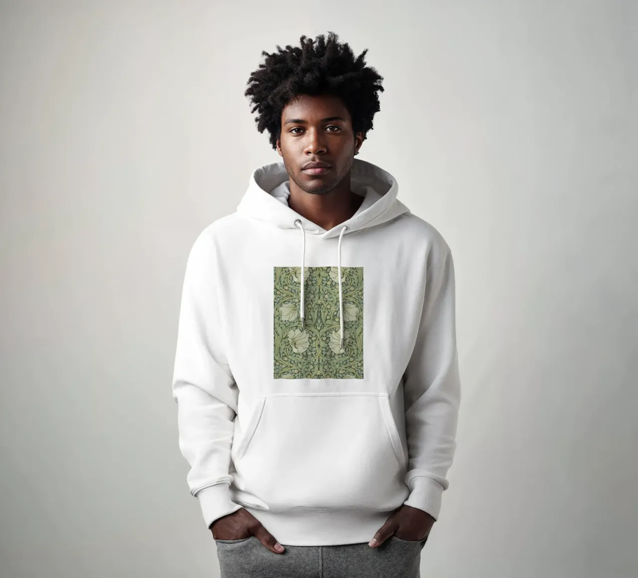 William Morris Botanical Vintage Print, Green Pattern (motif vert) sweat à capuche de ArtHaus