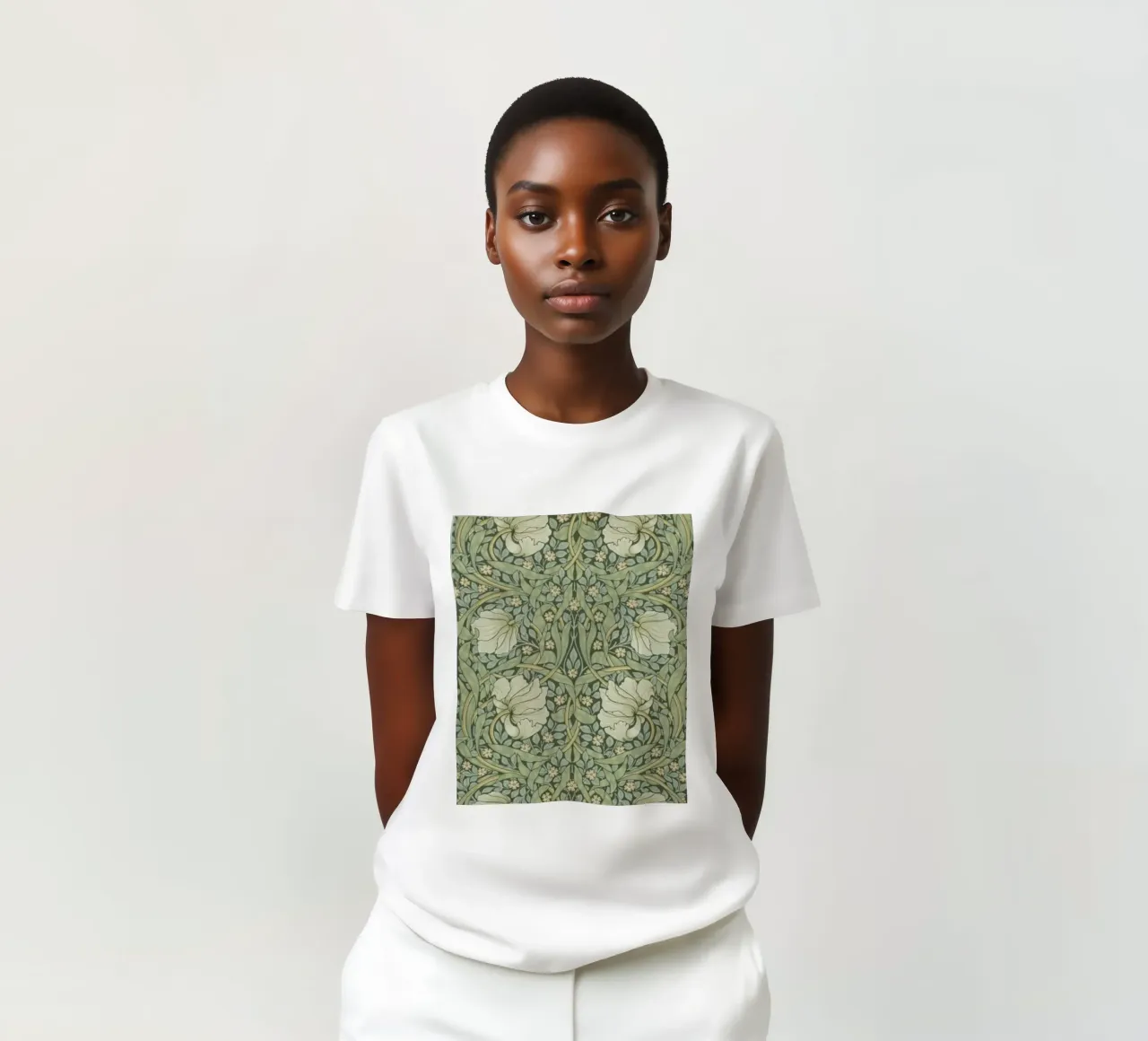 William Morris Botanical Vintage Print, Green Pattern (motif vert) t-shirt de ArtHaus