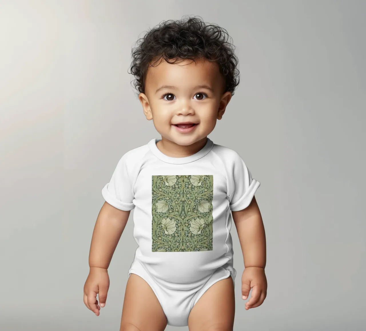 William Morris Botanical Vintage Print, Green Pattern (motif vert) body bébé de ArtHaus