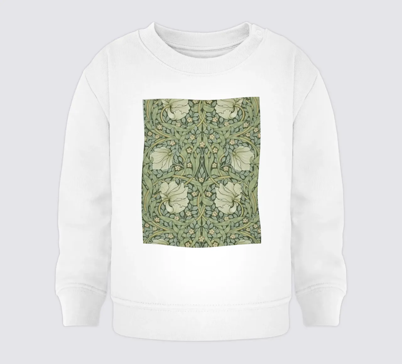 William Morris Botanical Vintage Print, Green Pattern (motif vert) sweat pour bébé de ArtHaus