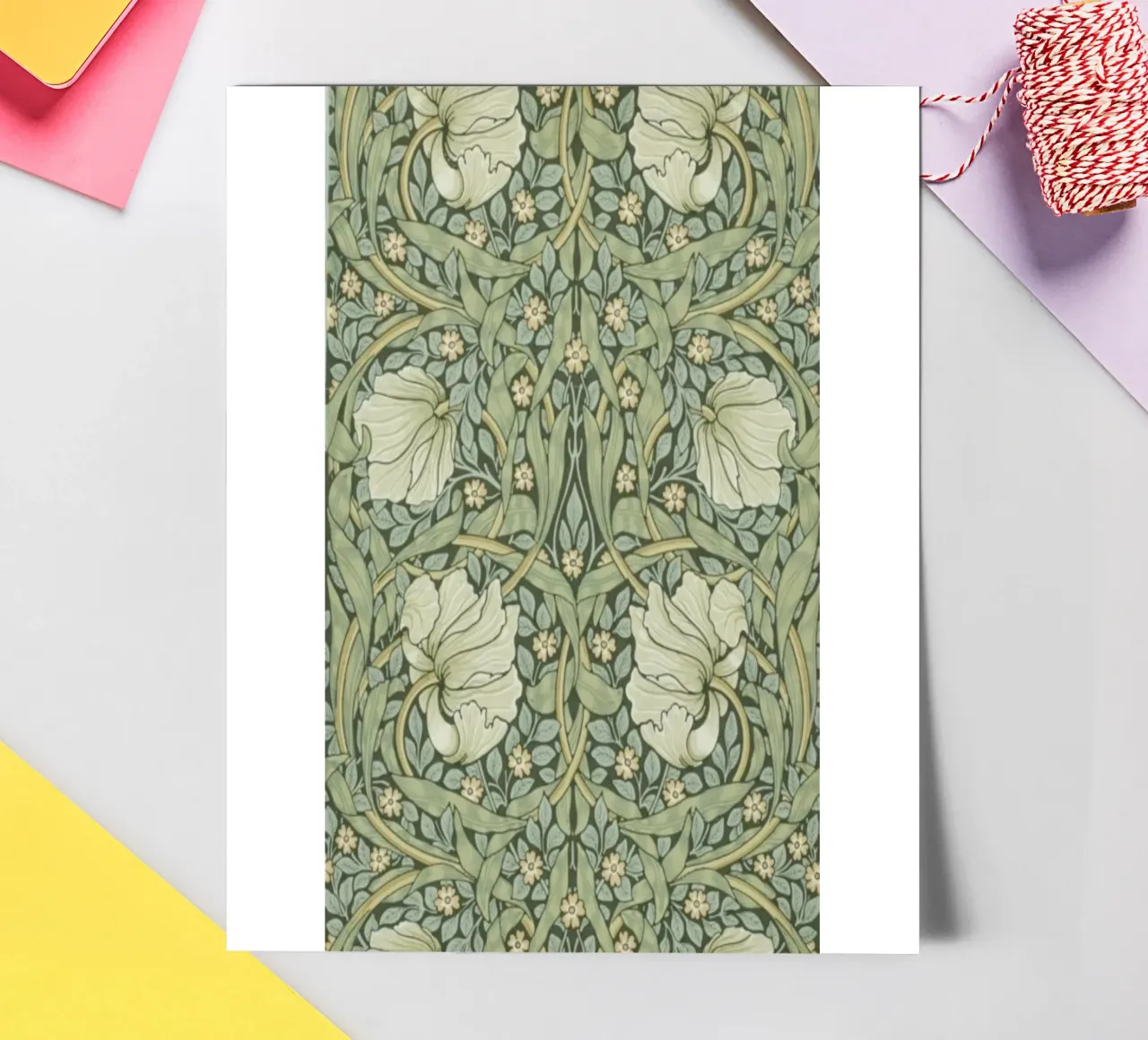 William Morris Botanical Vintage Print, Green Pattern (motif vert) planche autocollant de ArtHaus