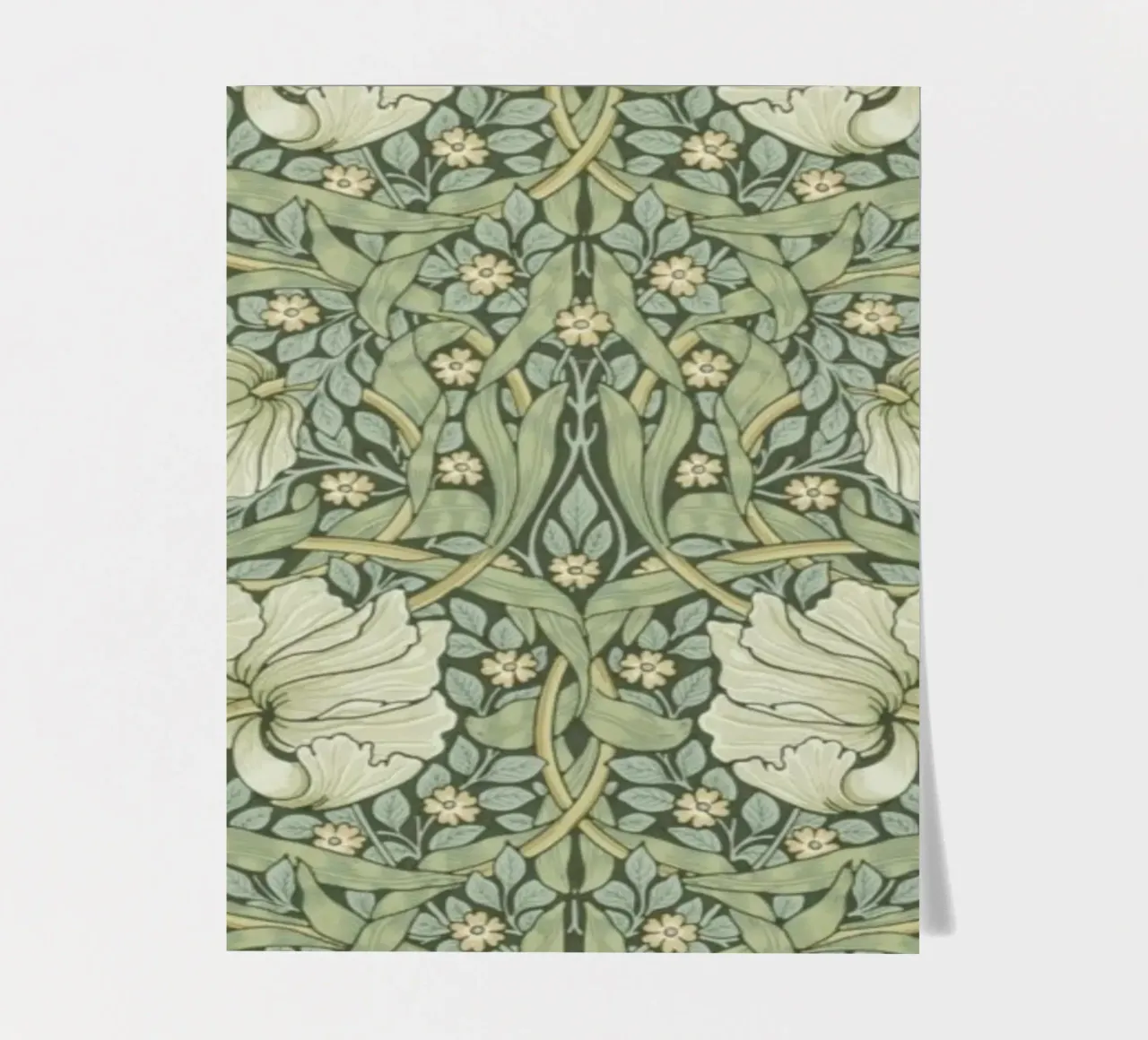 William Morris Botanical Vintage Print, Green Pattern (motif vert) planche autocollant de ArtHaus