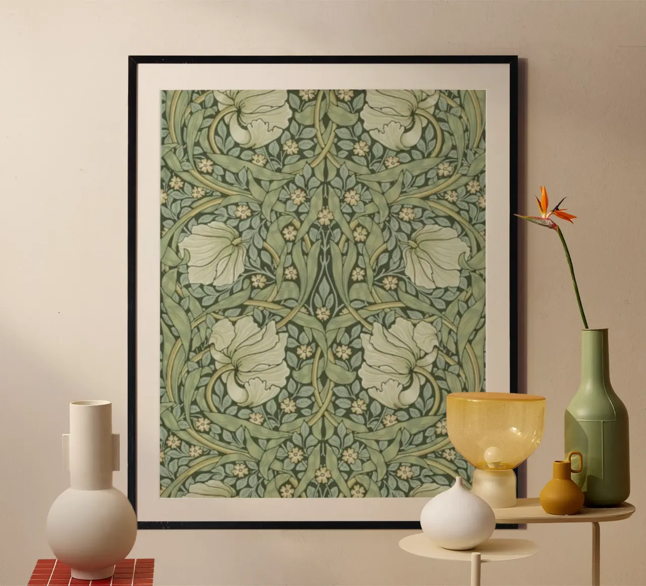 William Morris Botanical Vintage Print, Green Pattern (motif vert) hahnemühle de ArtHaus