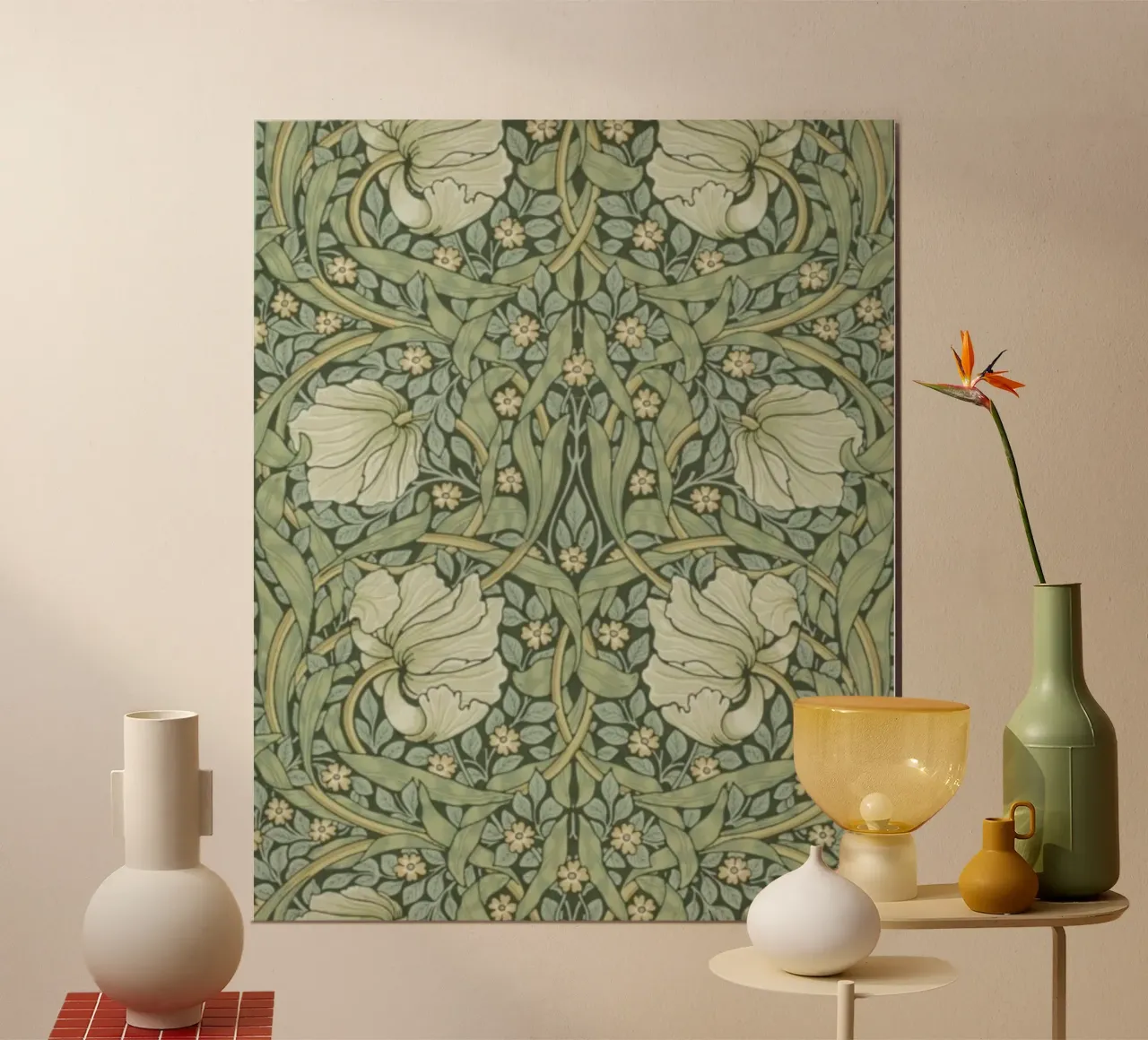 William Morris Botanical Vintage Print, Green Pattern (motif vert) hahnemühle de ArtHaus