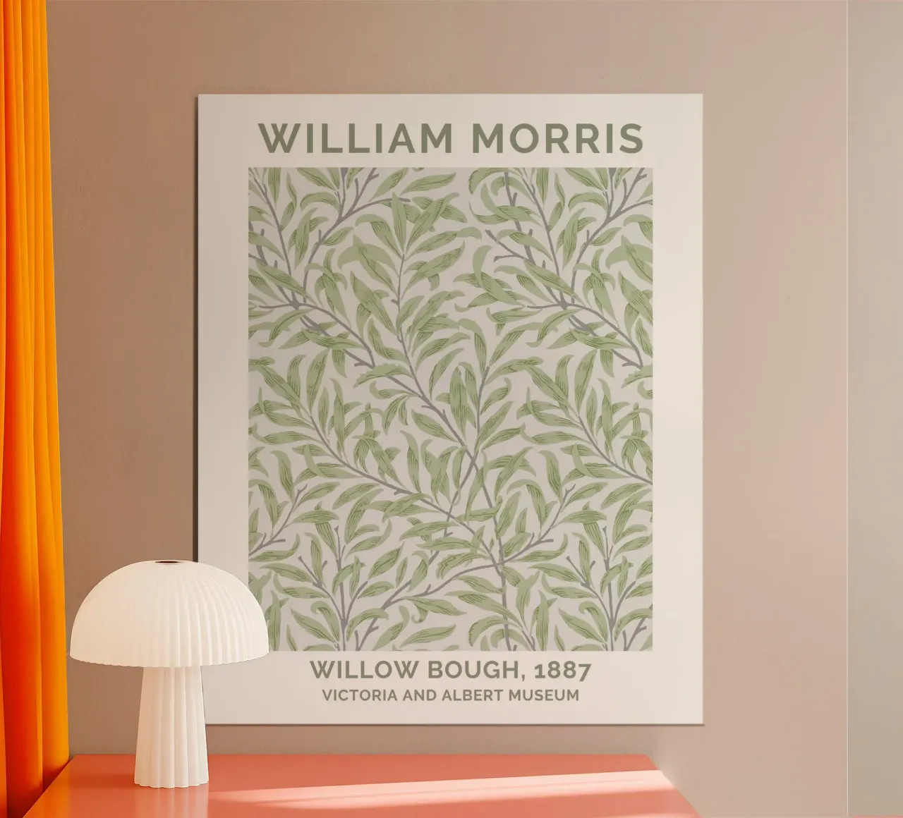 William Morris Willow Bough, arte da parete vintage, motivo a salvia poster con telaio in alluminio da ArtHaus