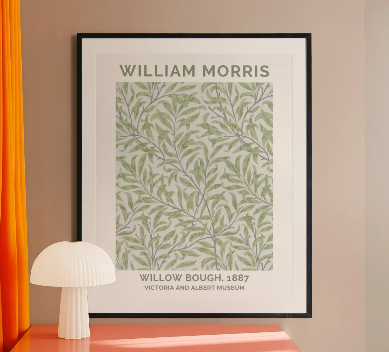 William Morris Willow Bough, arte da parete vintage, motivo a salvia poster con telaio in alluminio da ArtHaus
