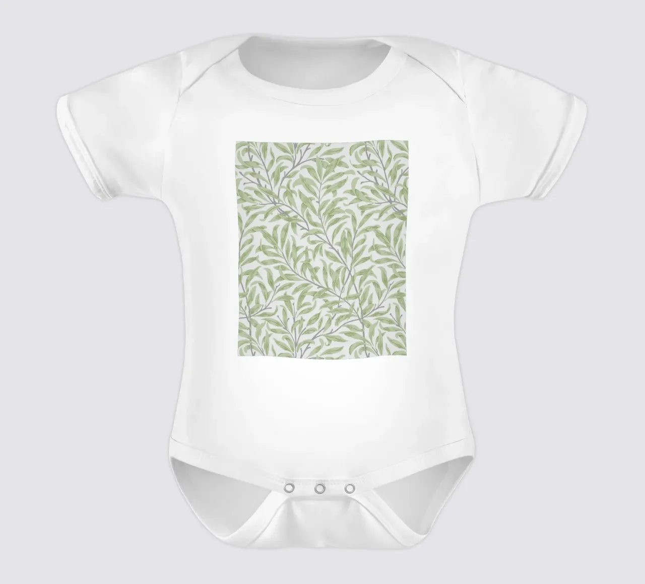 William Morris Willow Bough Pattern, Botanische Kunst Kurzarm Babybody von ArtHaus