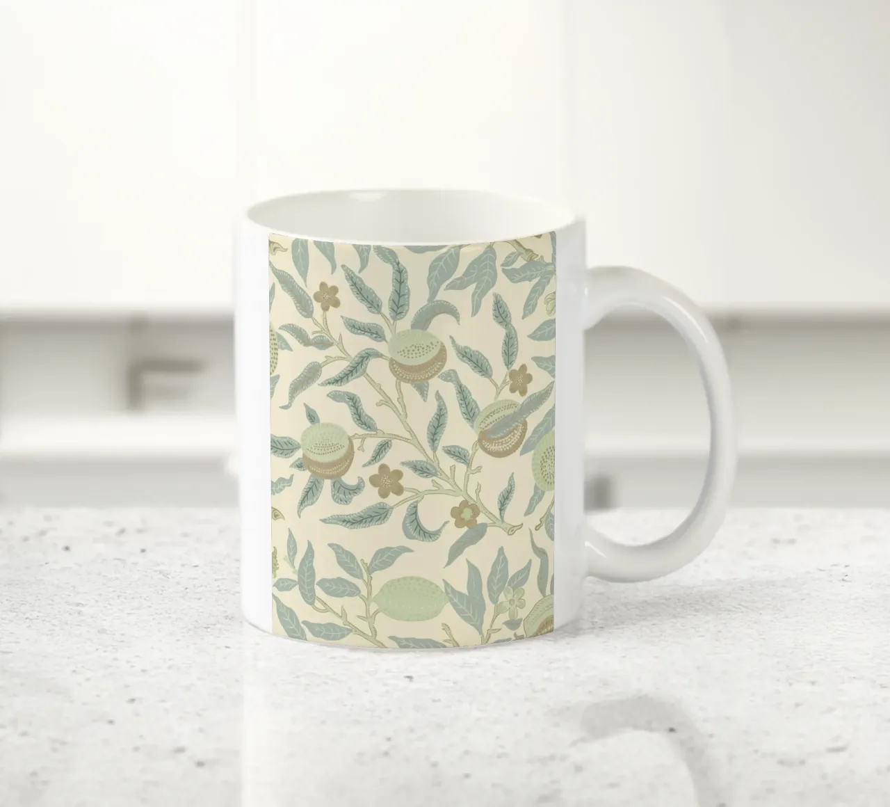 William Morris Prints, Neutral Vintage Wall Art ceramic mug by ArtHaus