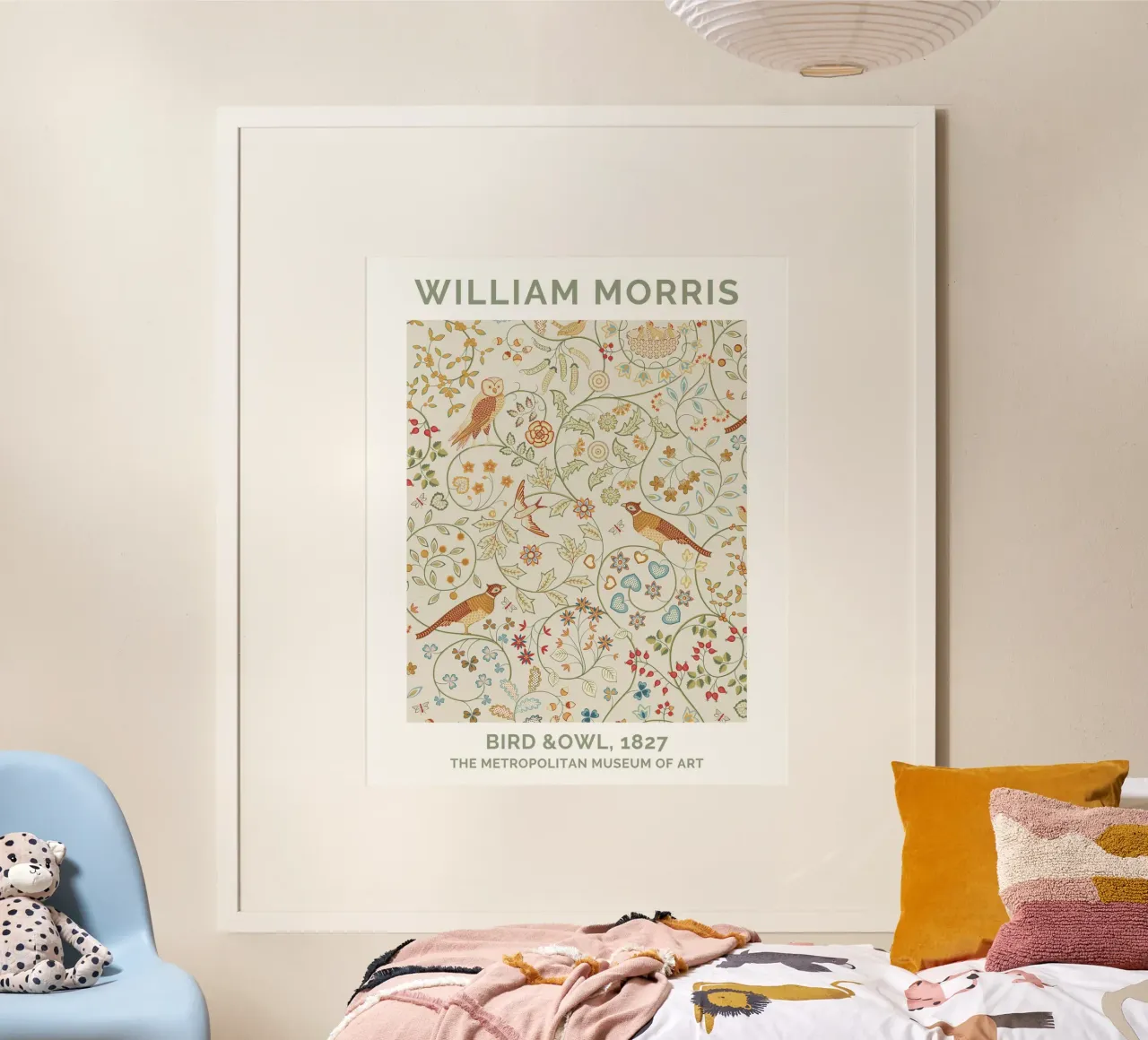 Stampe William Morris, arte murale botanica, decorazione con stampa di uccelli poster con telaio in legno da ArtHaus