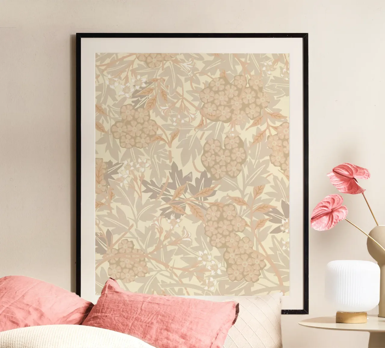 William Morris Pattern, Poster d'epoca, Stampa botanica poster con telaio in legno da ArtHaus