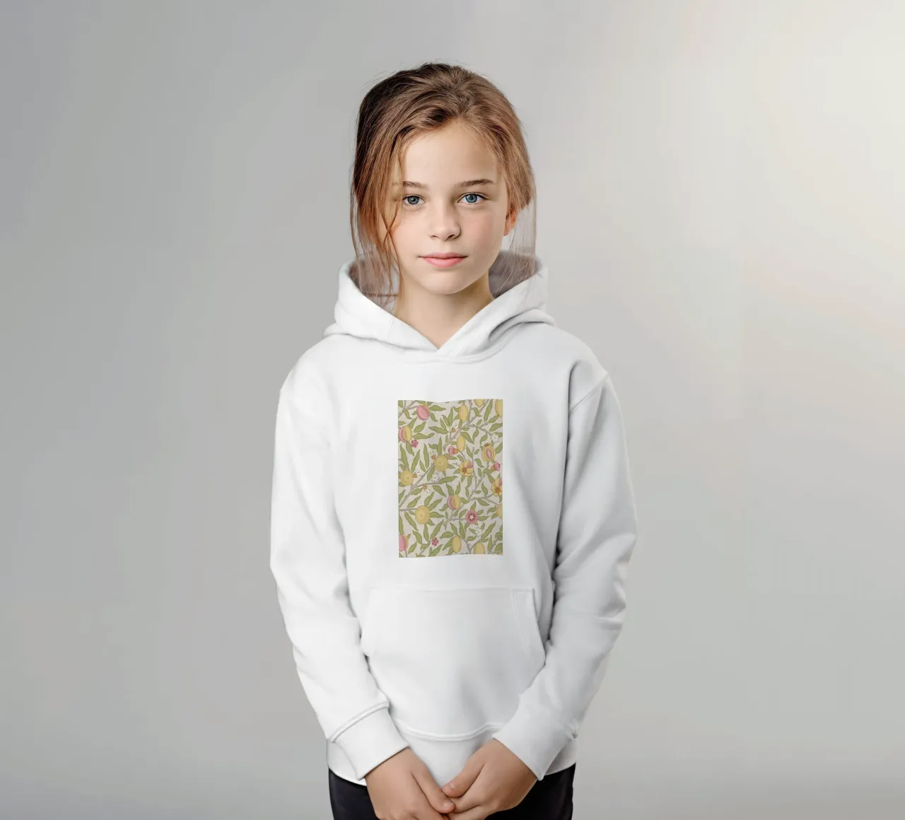 William Morris Bird & Pomegranate Print, modello vintage felpa bambino con cappuccio da ArtHaus