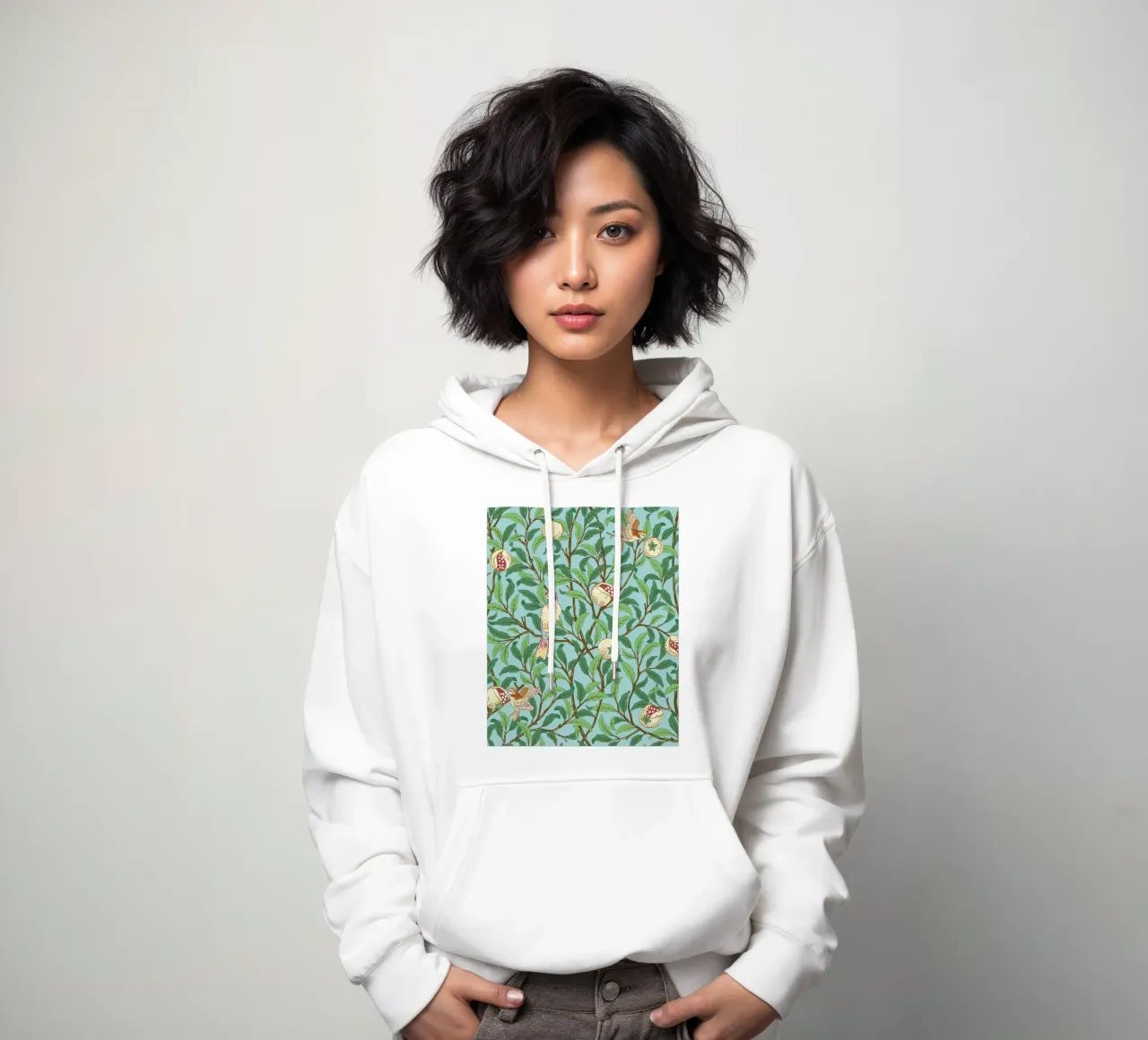 William Morris Prints, Botanical Wall Art, Bird Print Decor hoodie by ArtHaus