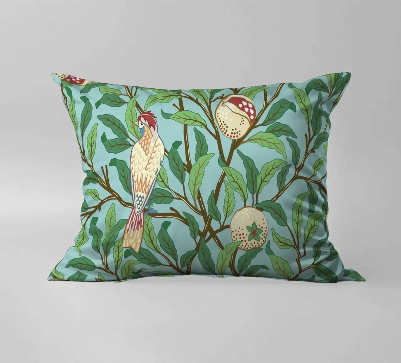 William Morris Prints, Botanical Wall Art, Bird Print Decor decorative cushion by ArtHaus