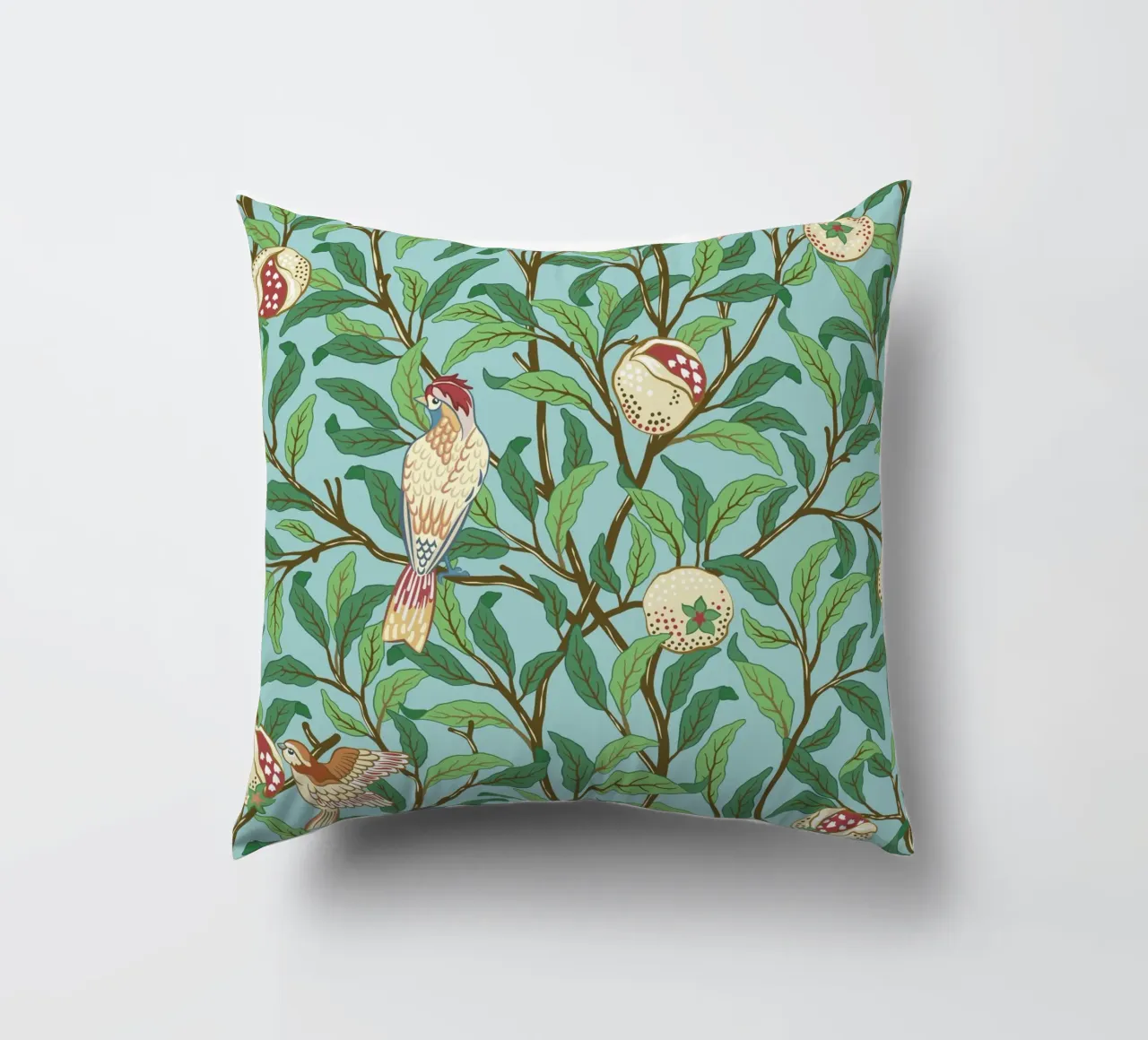 William Morris Prints, Botanical Wall Art, Bird Print Decor decorative cushion by ArtHaus