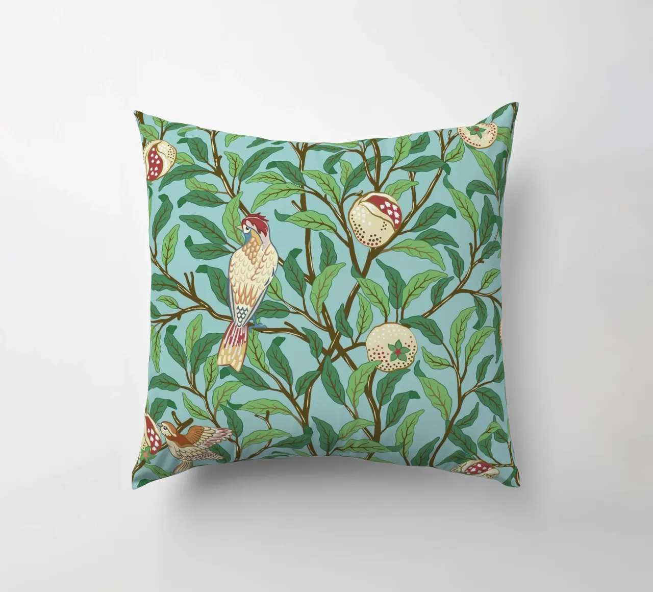 William Morris Prints, Botanical Wall Art, Bird Print Decor decorative cushion by ArtHaus