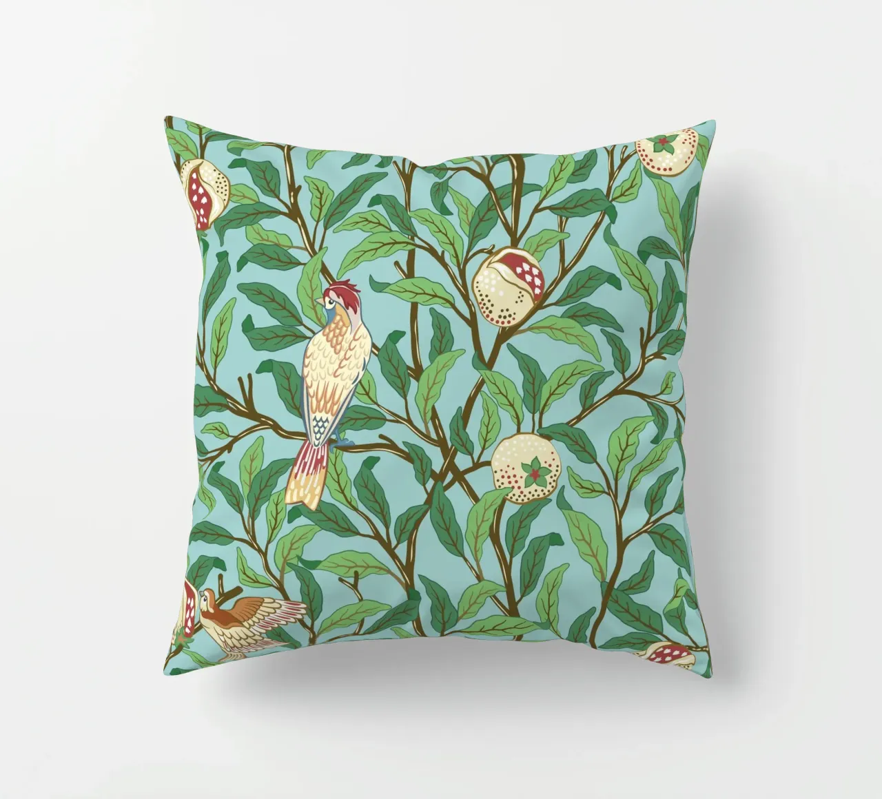 William Morris Prints, Botanical Wall Art, Bird Print Decor decorative cushion by ArtHaus
