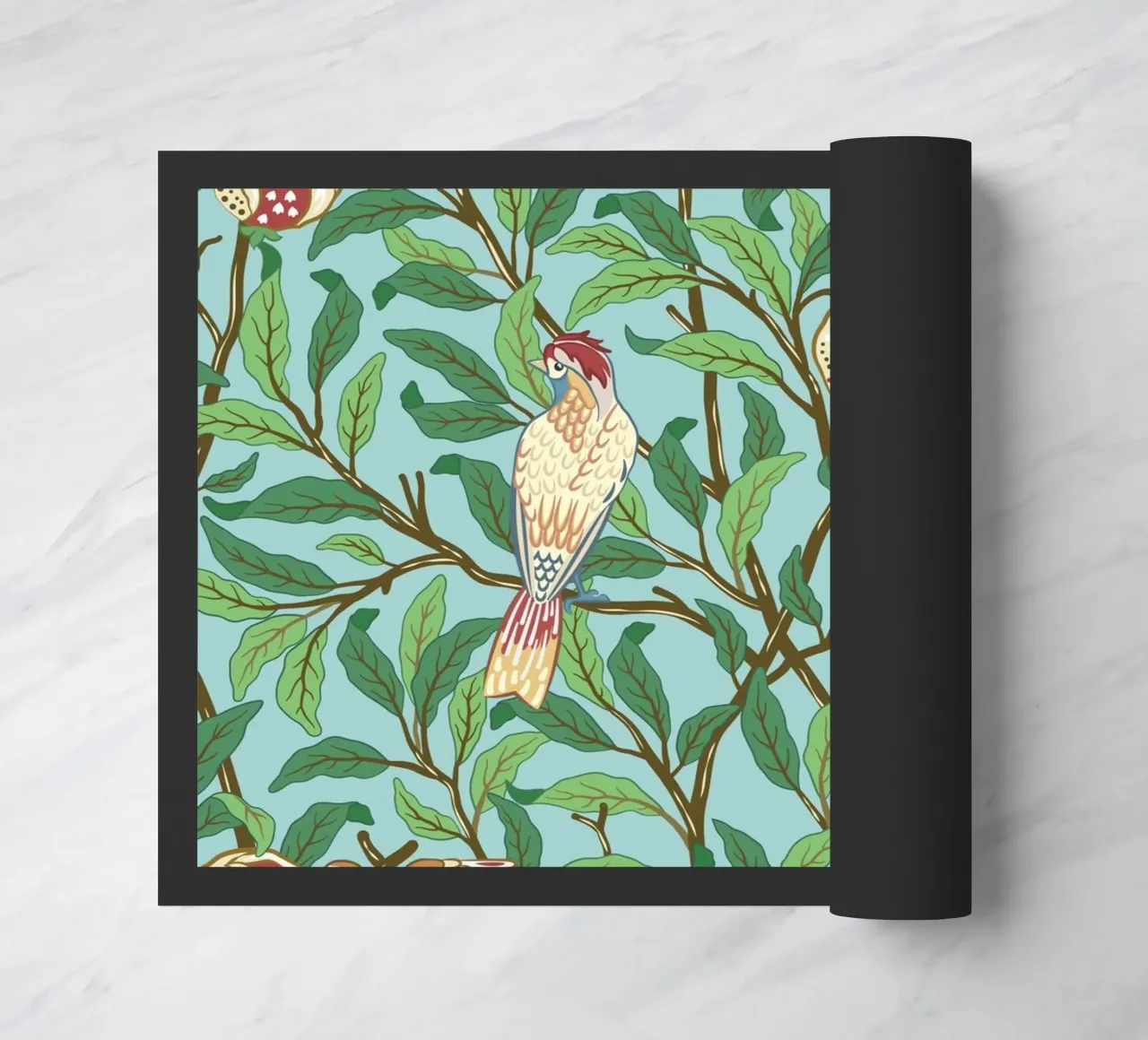 William Morris Prints, Botanical Wall Art, Bird Print Decor doormat by ArtHaus