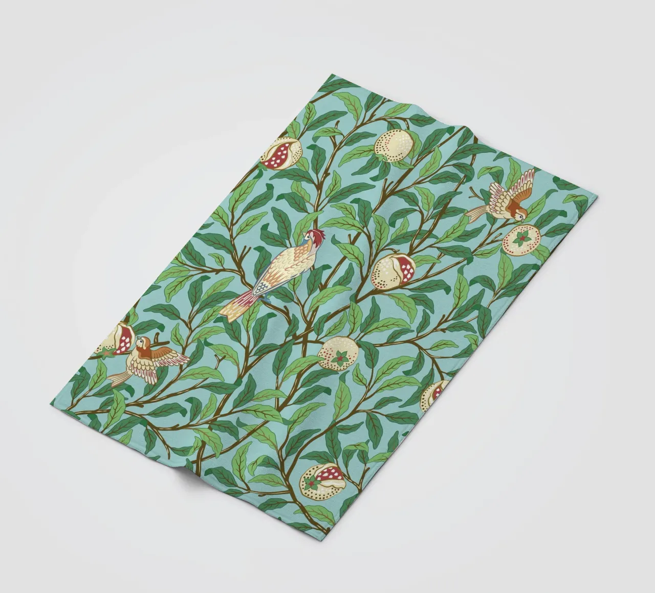 William Morris Prints, Botanical Wall Art, Bird Print Decor fleece blanket by ArtHaus