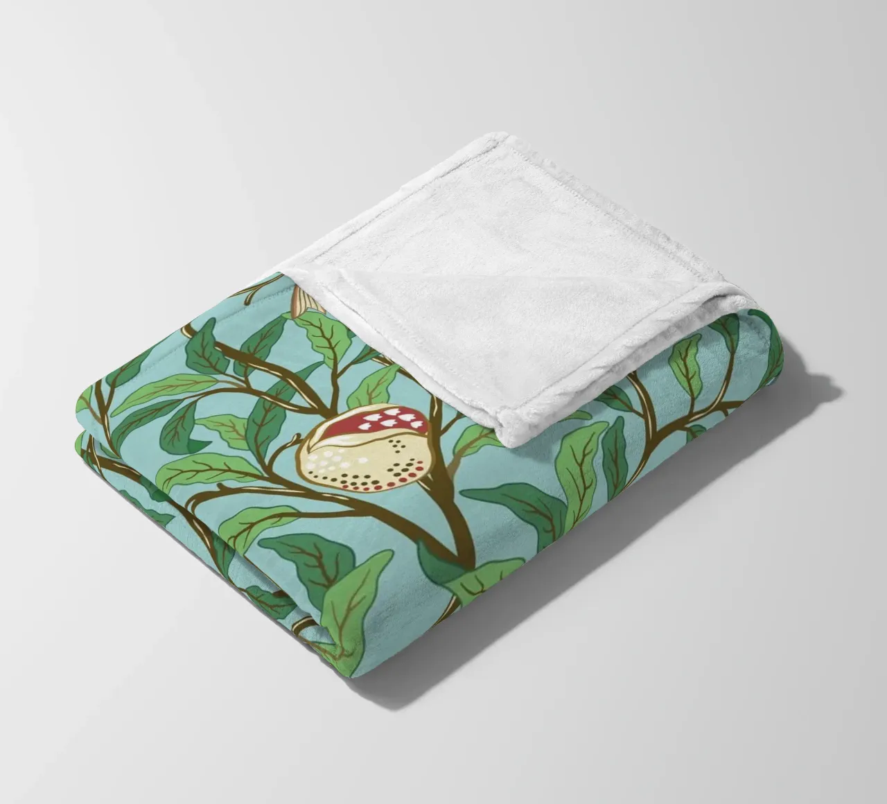 William Morris Prints, Botanical Wall Art, Bird Print Decor fleece blanket by ArtHaus