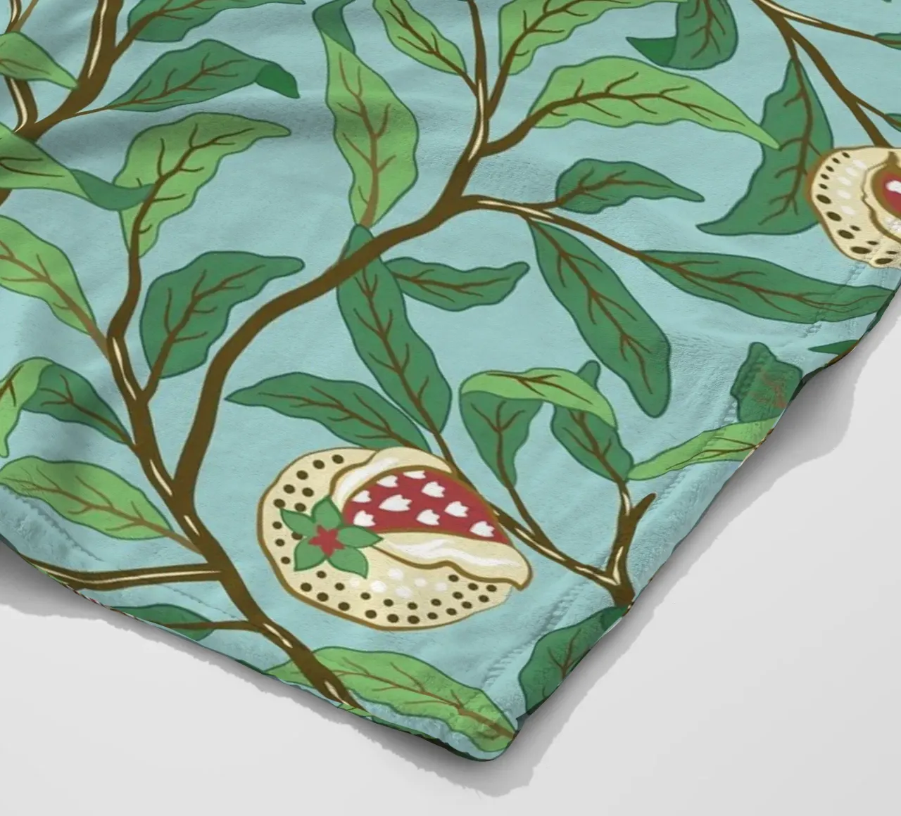 William Morris Prints, Botanical Wall Art, Bird Print Decor fleece blanket by ArtHaus